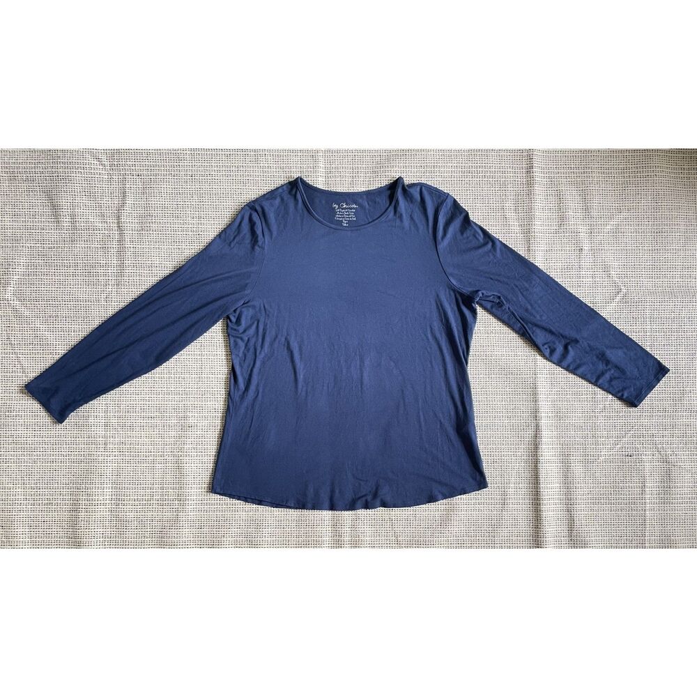 By Chico's Size 3 XL Women's Lot of Blue Long Sleeve Blouse Crewneck Shirt